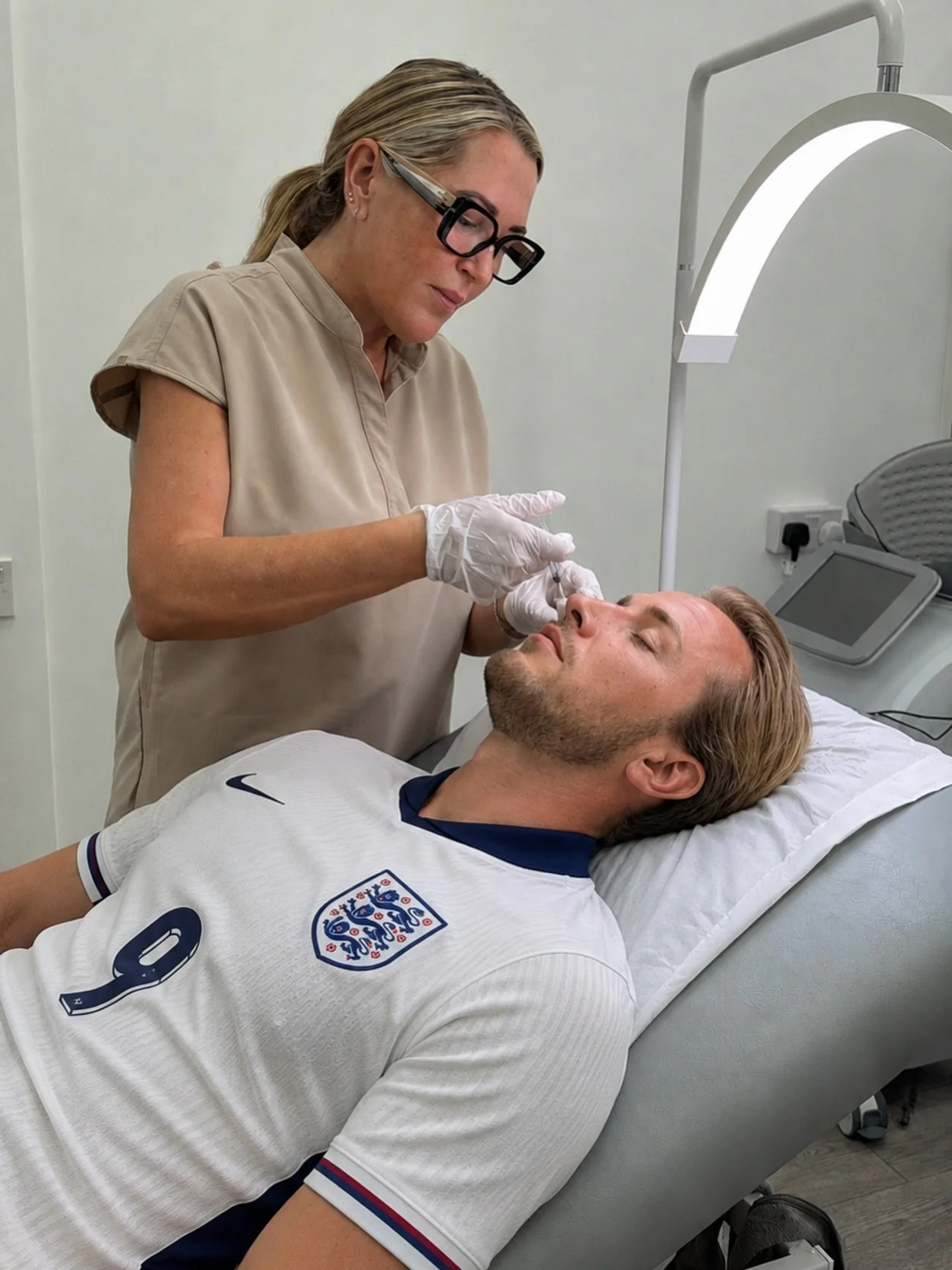 Getting the England squad camera-ready for tomorrow...📹

Harry Kane popped in for a little Botox - no frowning until after full time💉

Come on England!🏴󠁧󠁢󠁥󠁮󠁧󠁿🏴󠁧󠁢󠁥󠁮󠁧󠁿🏴󠁧󠁢󠁥󠁮󠁧󠁿