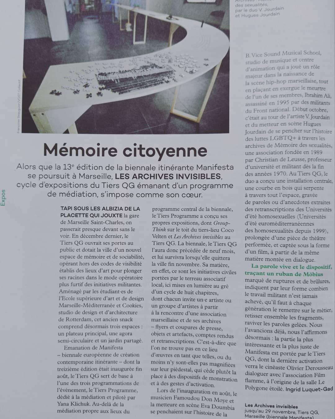 NO PAST NO FUTURE dans les Inrocks 🦚 retour sur notre expo qui est pass&eacute;e par miracle entre deux vagues de confinement.