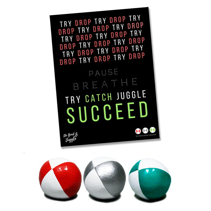 The "Path to Success" Collection: Three Juggling Balls + Poster