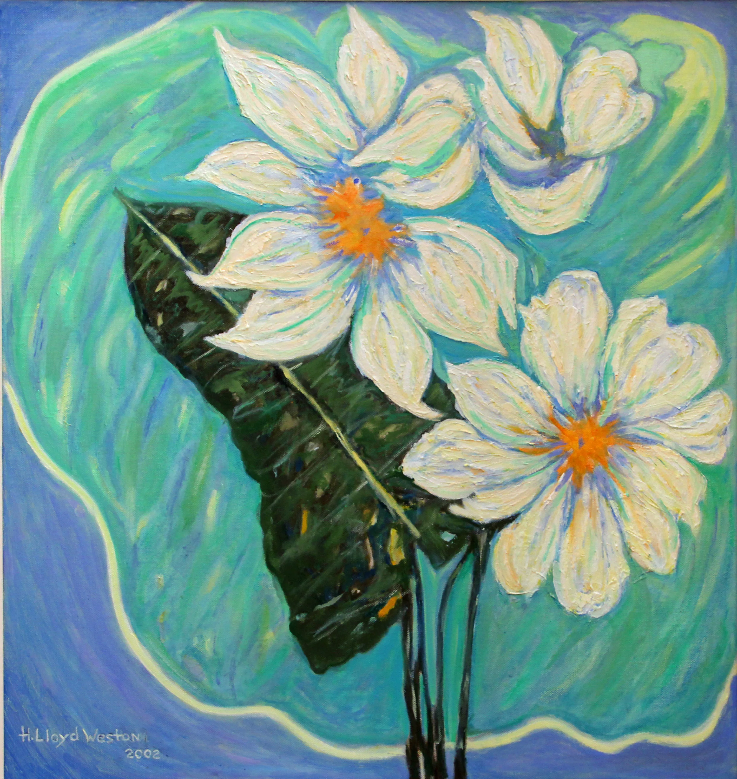 Flowers With Cocoa Leaves 