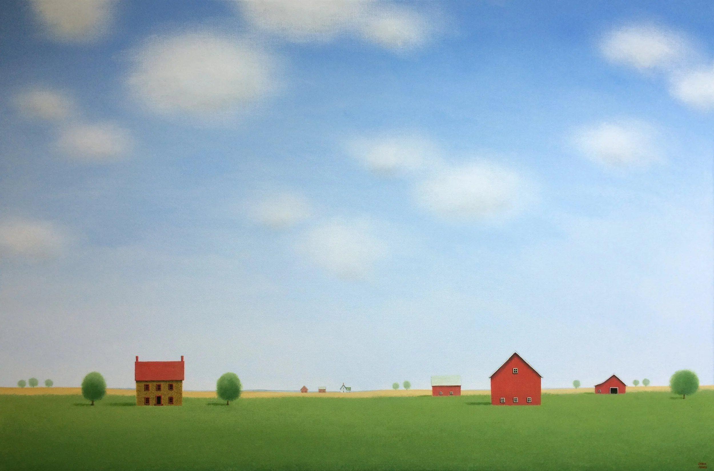 Farmhouse and Barn Painting