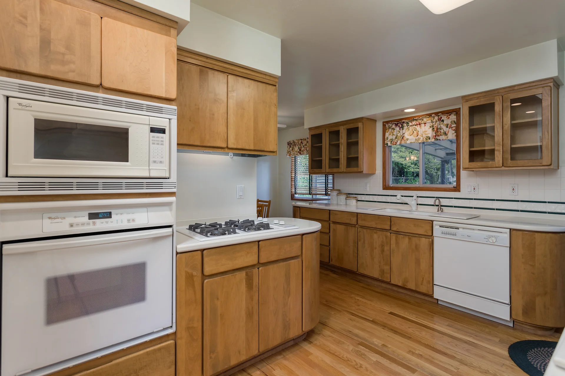 Kitchen with a generous amount of cabinet storage and counter space.