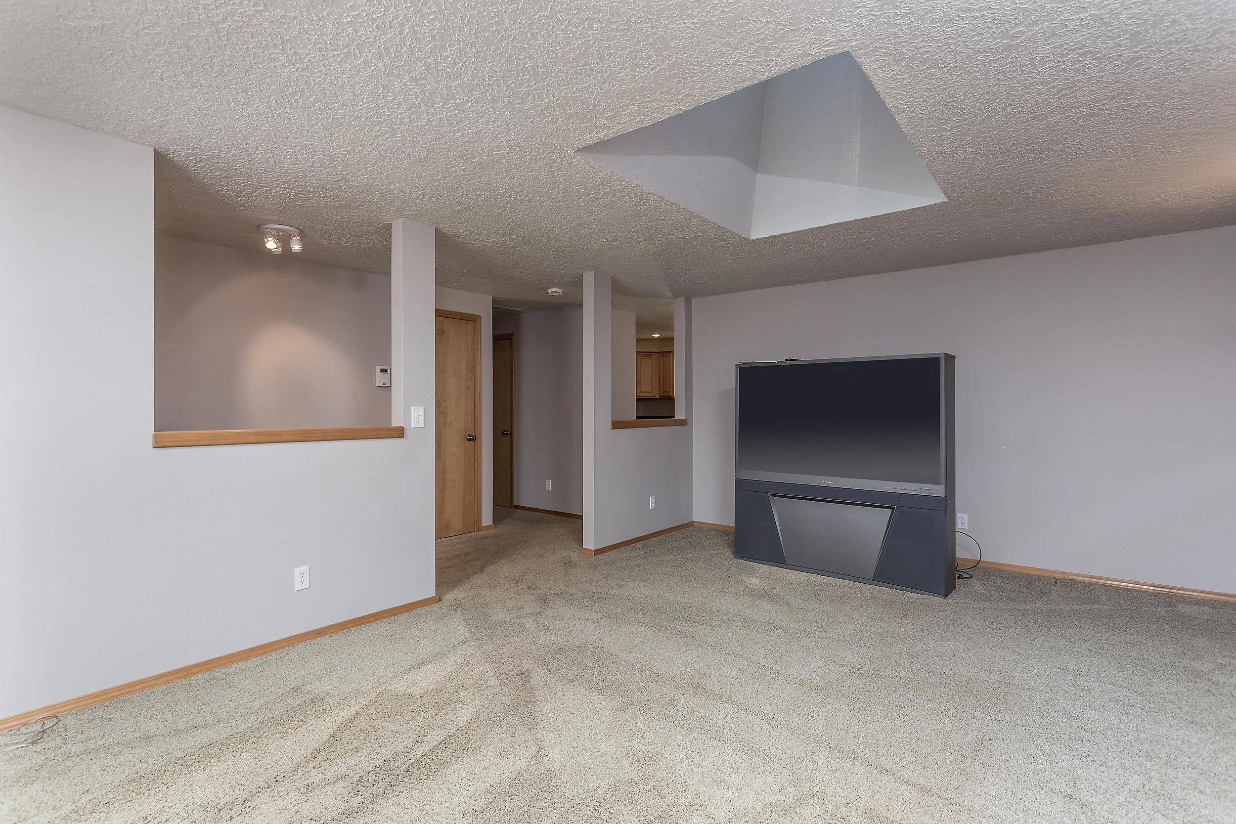 Living room with skylight.