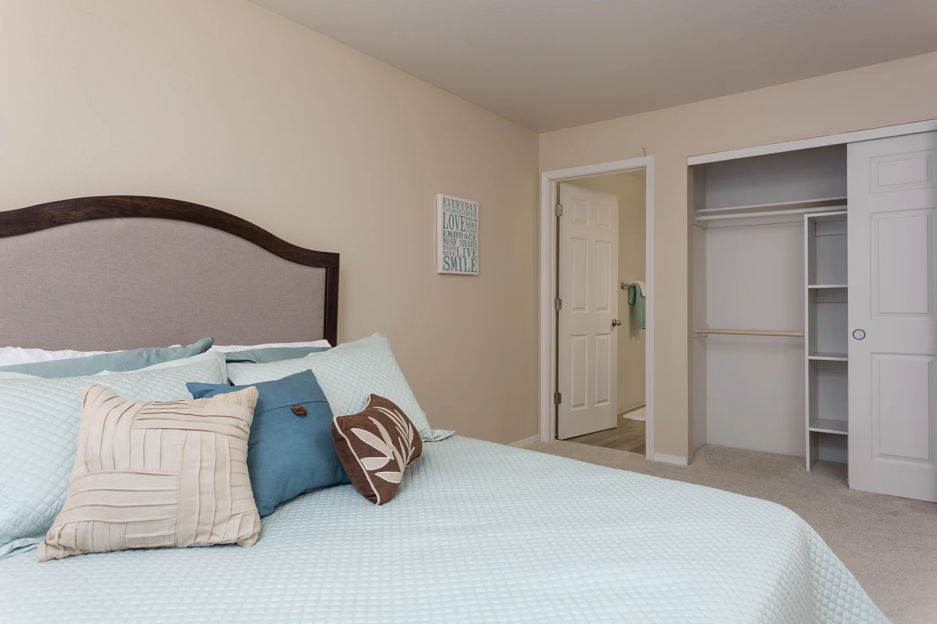 The model apartment was staged professionally for its photo debut.