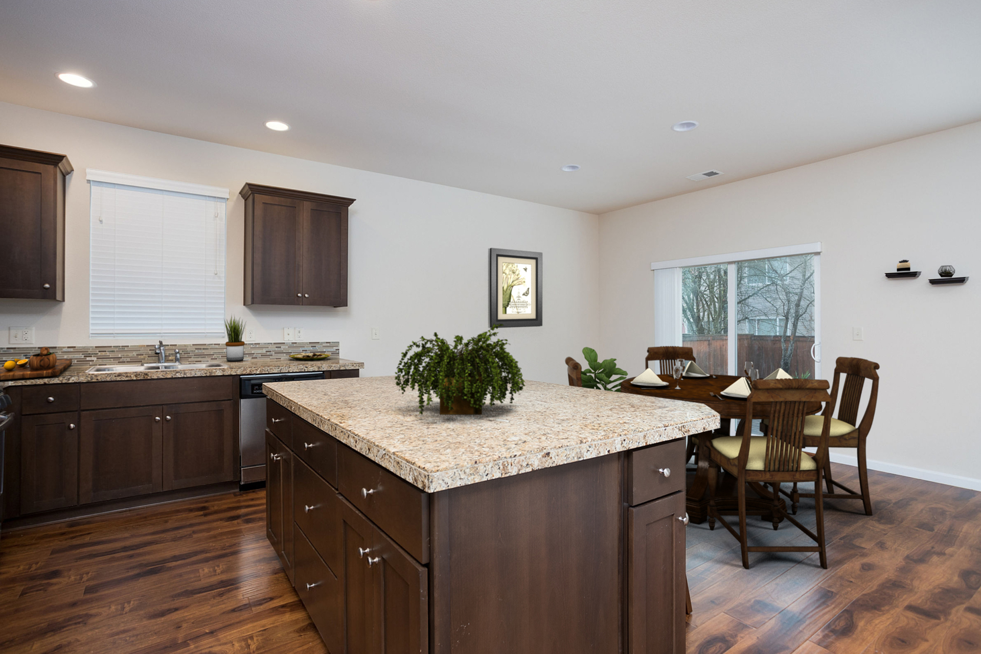 Kitchen/Dining Area Virtually Staged