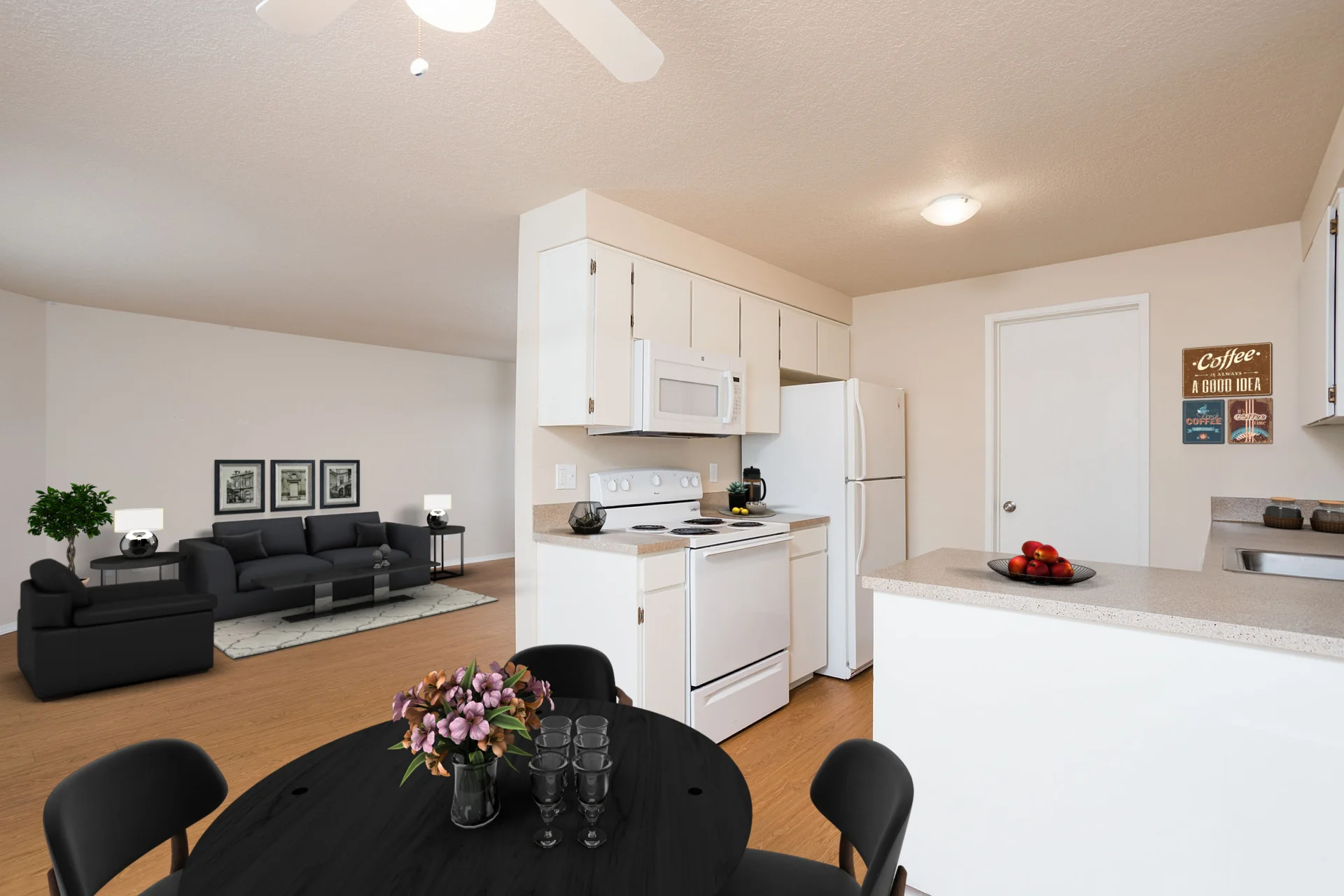 Kitchen/Dining Living Room Virtually Staged