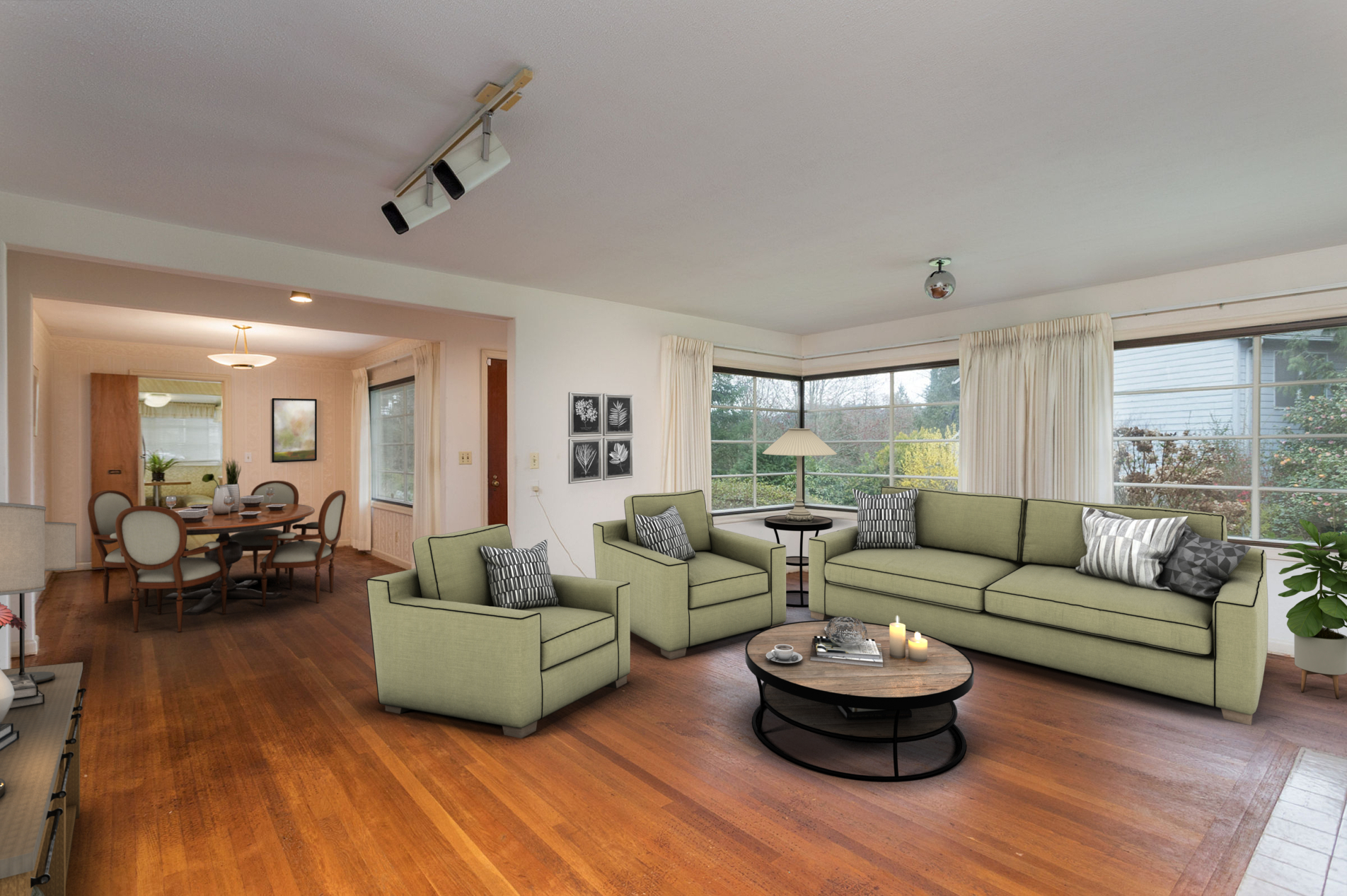 Living/Dining Room Virtually Staged