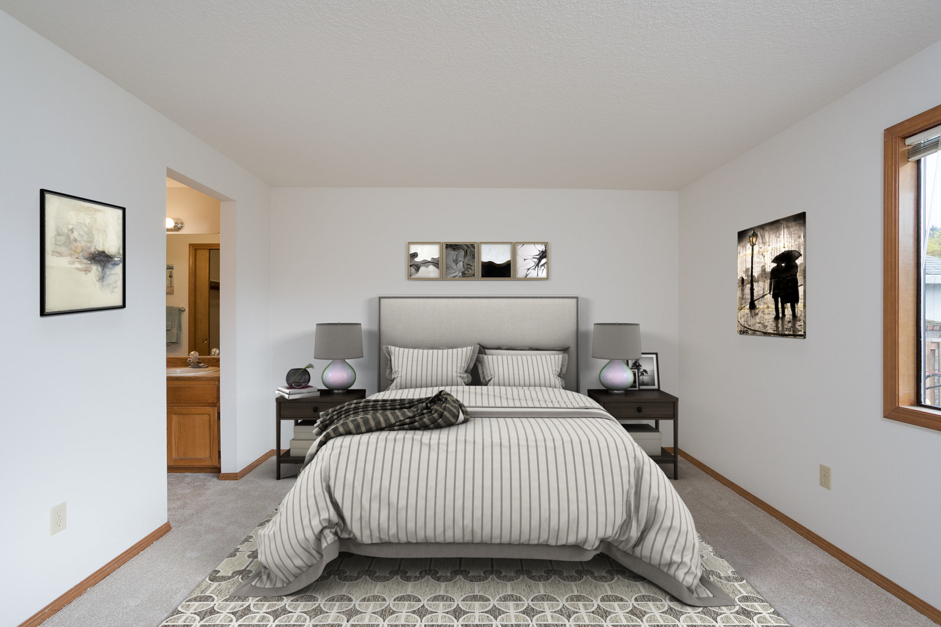 Virtually Staged Master Bedroom