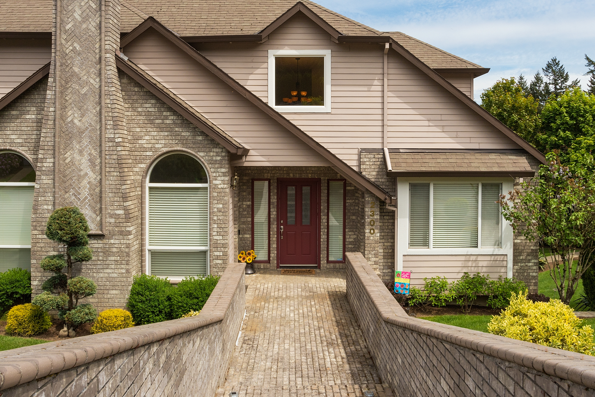 Brick pathway to entry