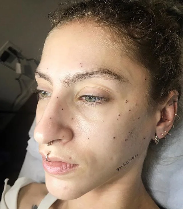 The cutest faux freckles you ever did see! Thank you Gina!! πΉ #fauxfreckles #freckletattoo #cosmetictattoo