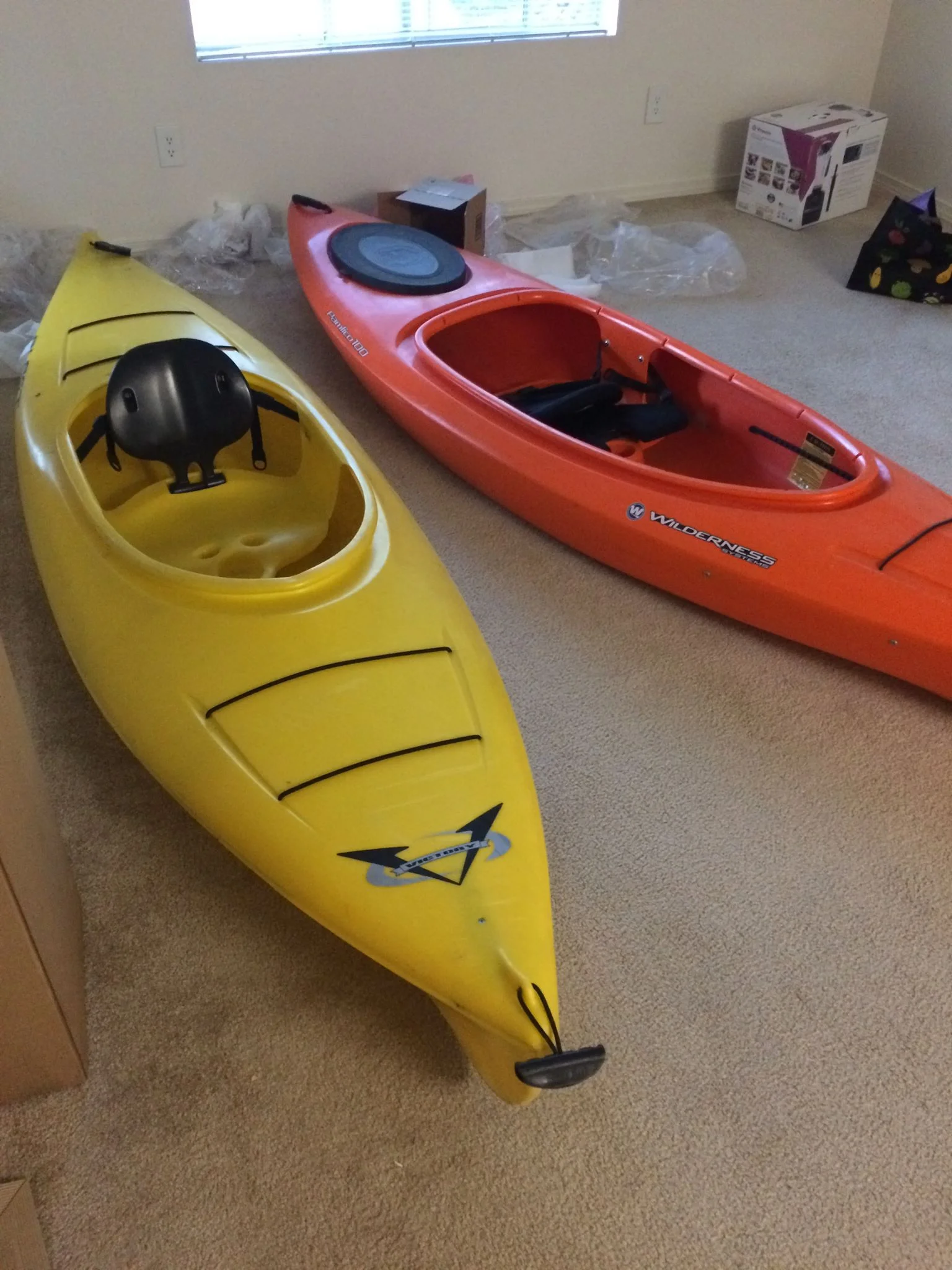 Kayaks are an essential possession. They took up the most space beyond our matress.