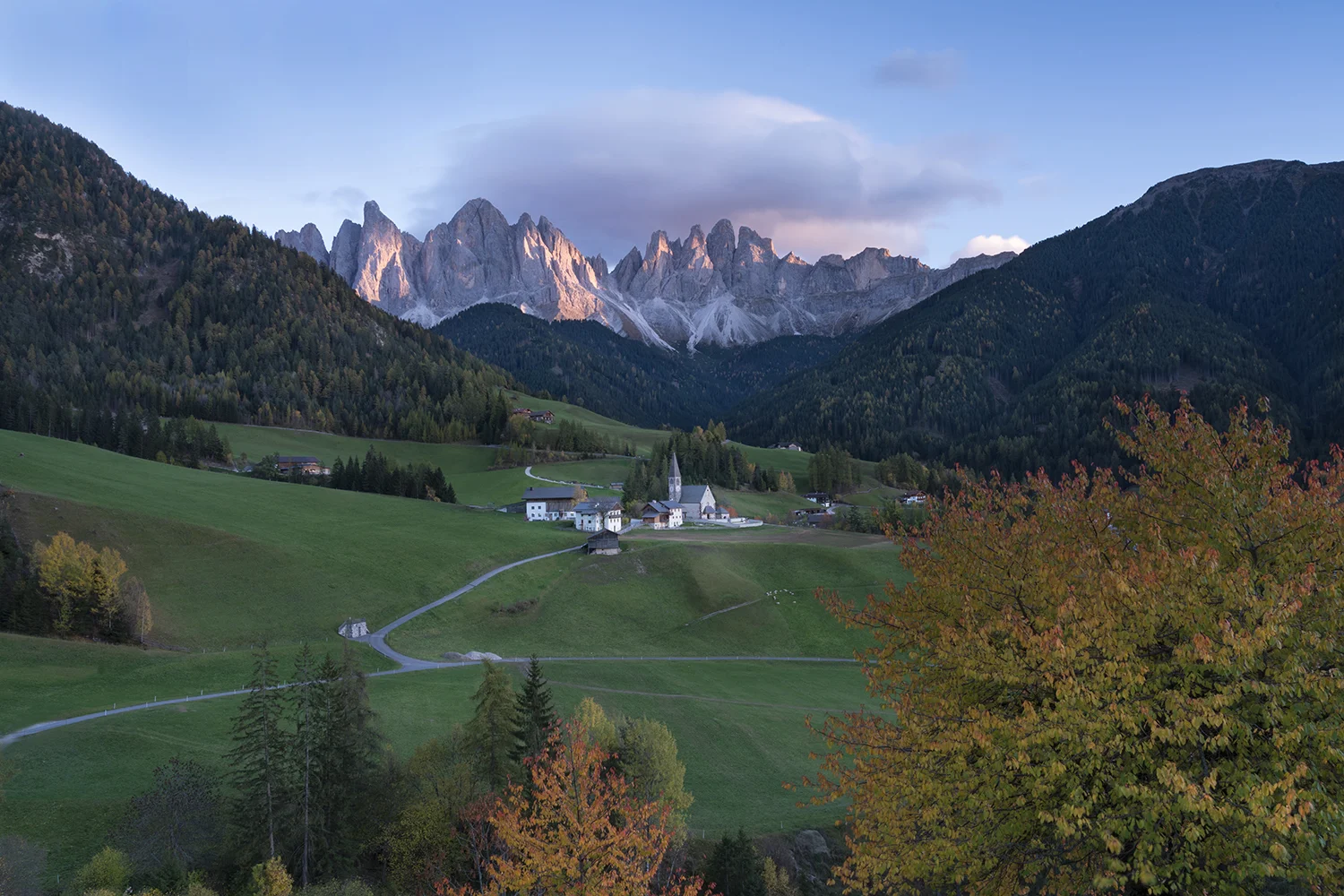 ITA Dolomites Church with orange tree 1,.jpg