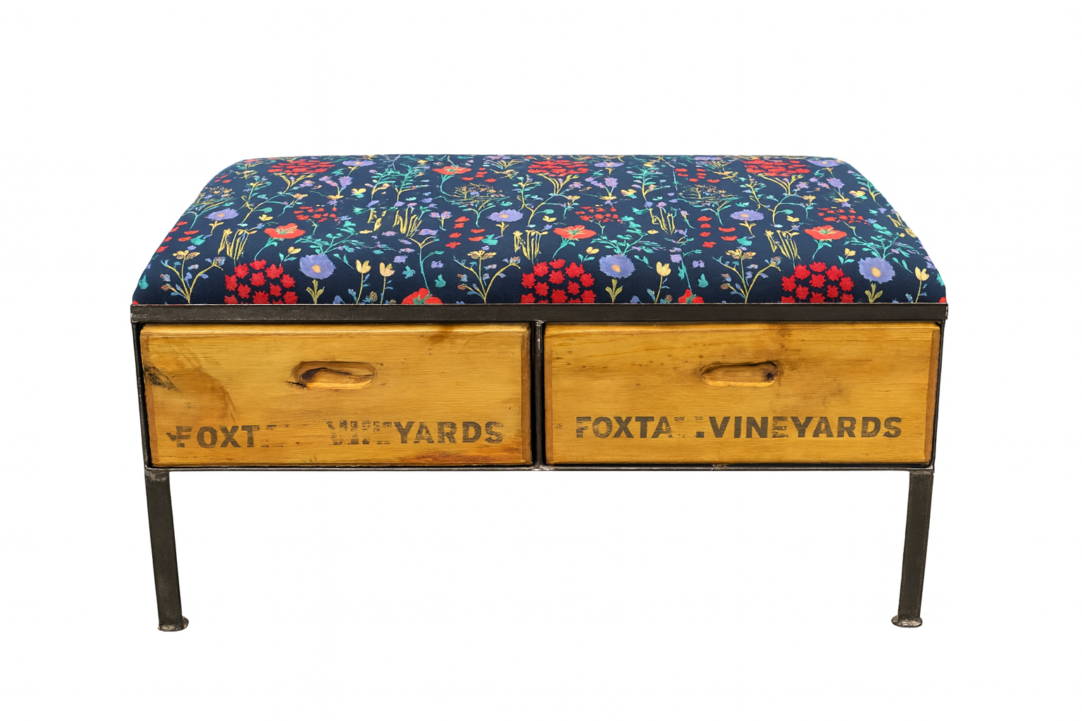 Embroidered cushion bench