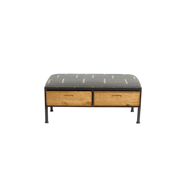 Blue/Grey Mud Cloth Bench