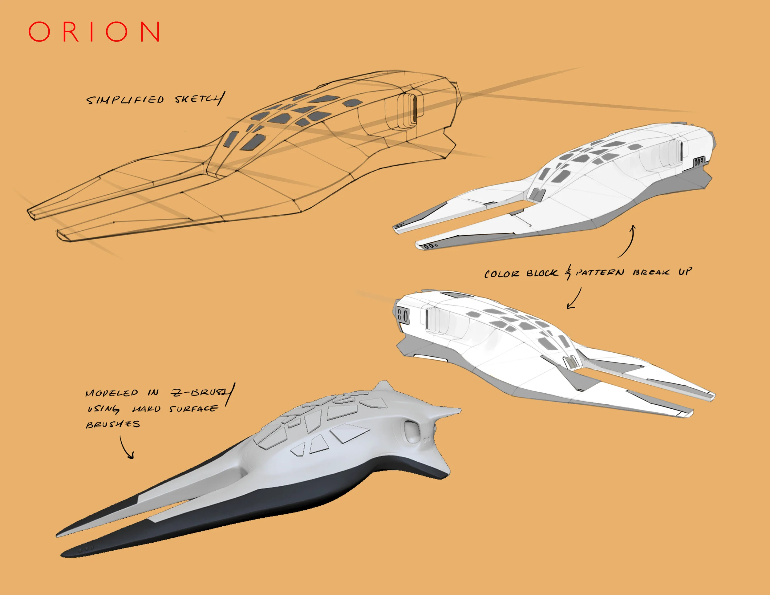  Second pass and final pass made in Zbrush for vehicle - Orion  