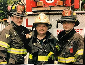Ed and sons, fourth generation EFD firefightersand two generation RC grads