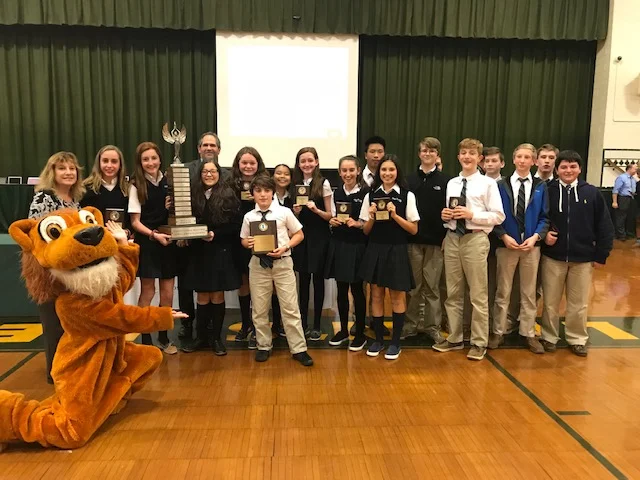 The students of Holy Trinity pose with their 1st place awards! Congratulations!