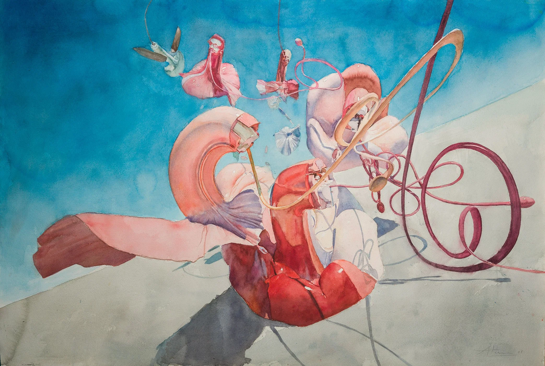 Thematic morning to know what you have inside. 
 
Watercolor on paper 2025