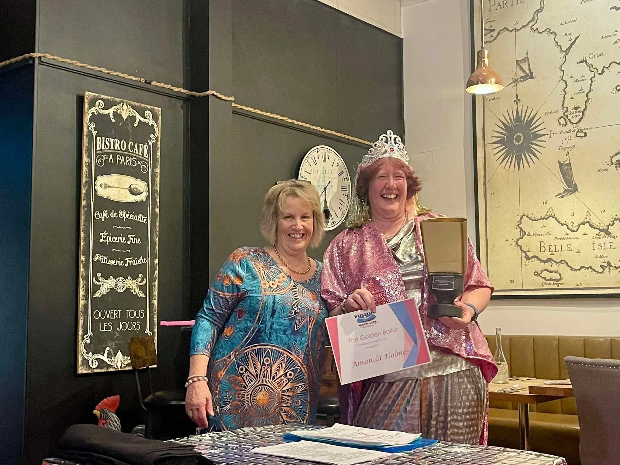  The Golden Bailer award - recipient Amanda Holmes presented by Linda Ashton - BWL awards night, Killarney Park, Lake Pupuke - May 2025 