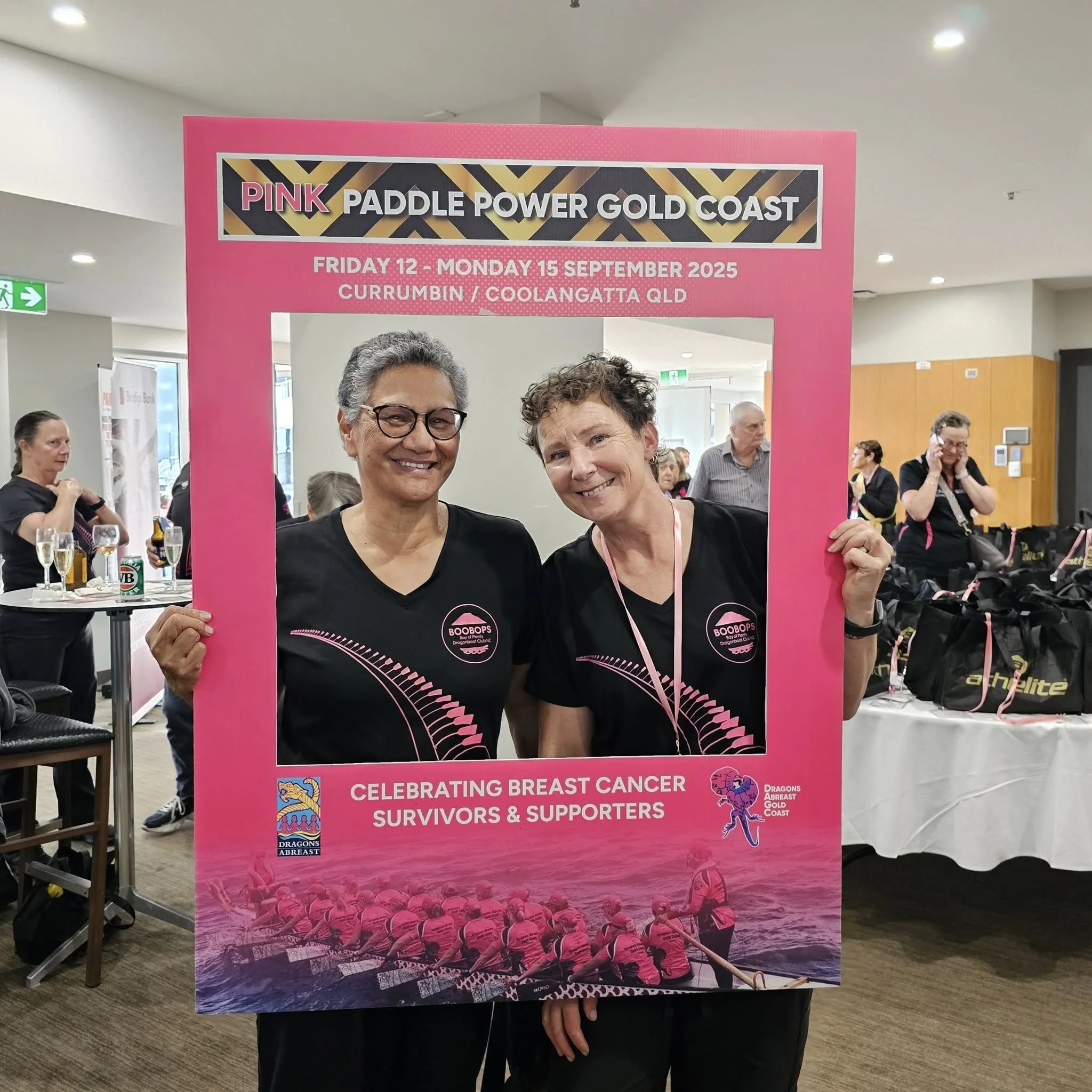  BWL paddlers Lyn and Rebecca joined the Boobops to head to Australia for the Pink Paddle Power festival in September 2025. 