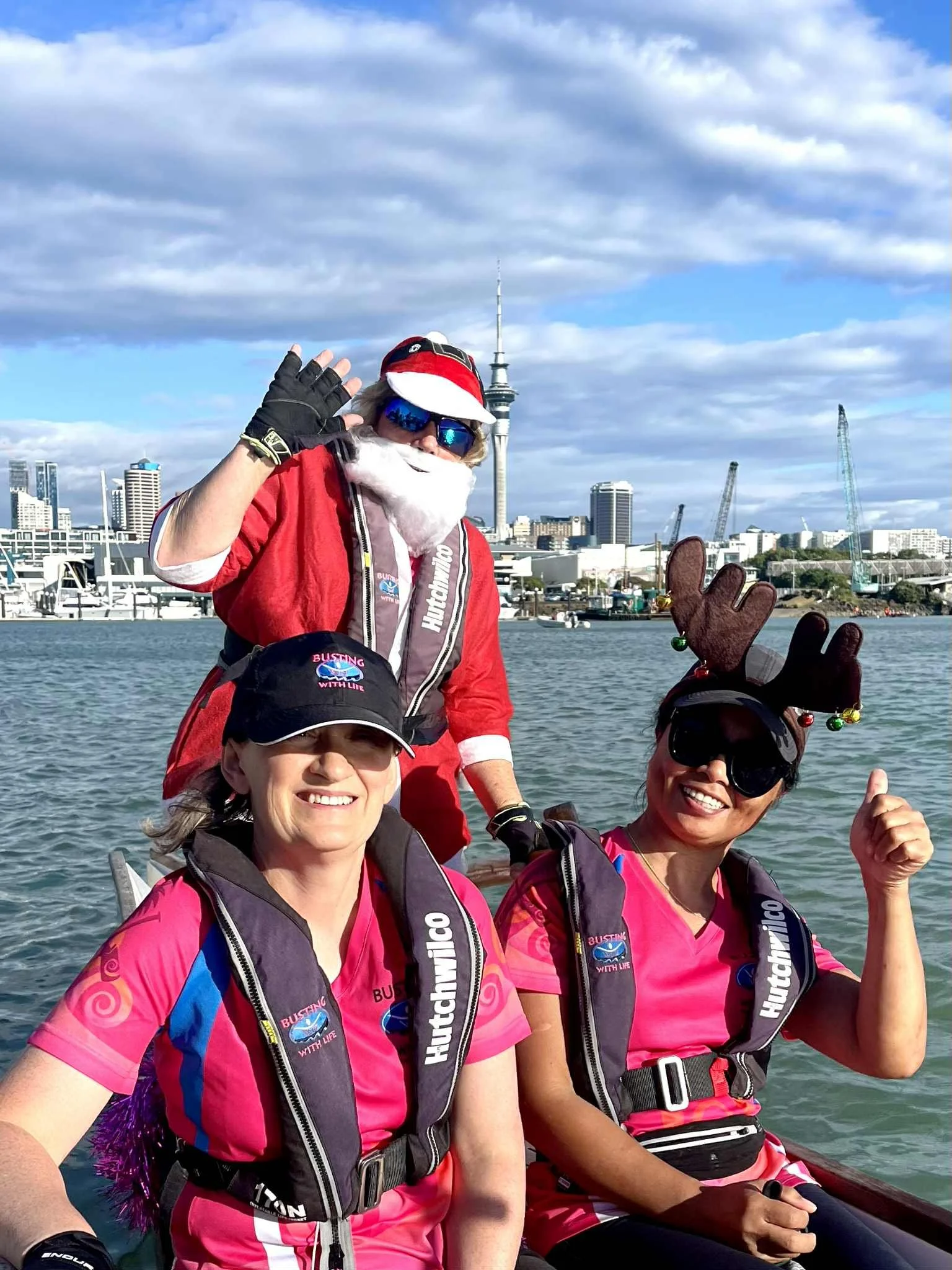  Santa sweeping the boat on our last training for the year - December 2025 