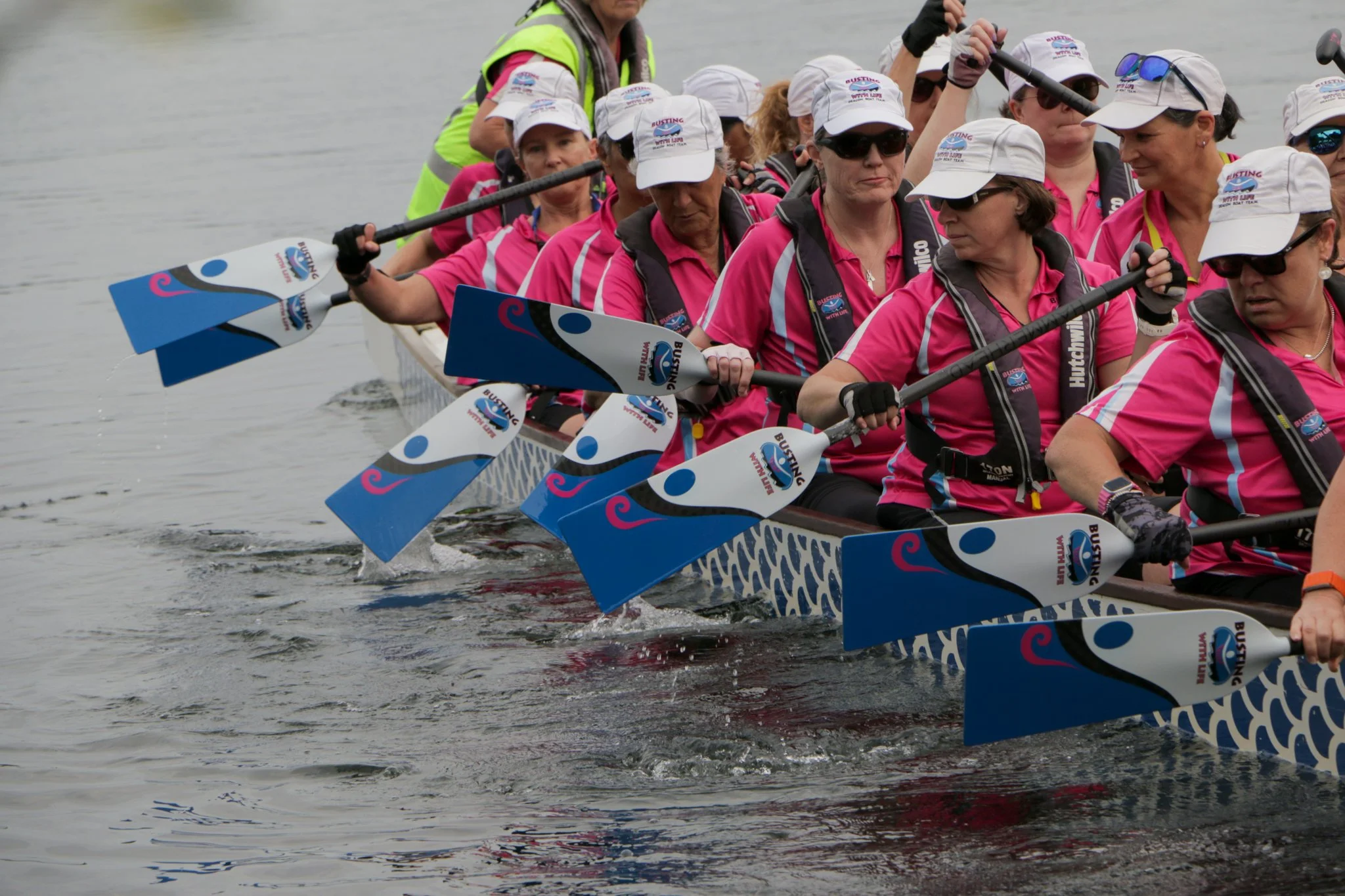  Training - back paddling out - Lake Pupuke - February 2026 - photo credit to AIA Insurance 