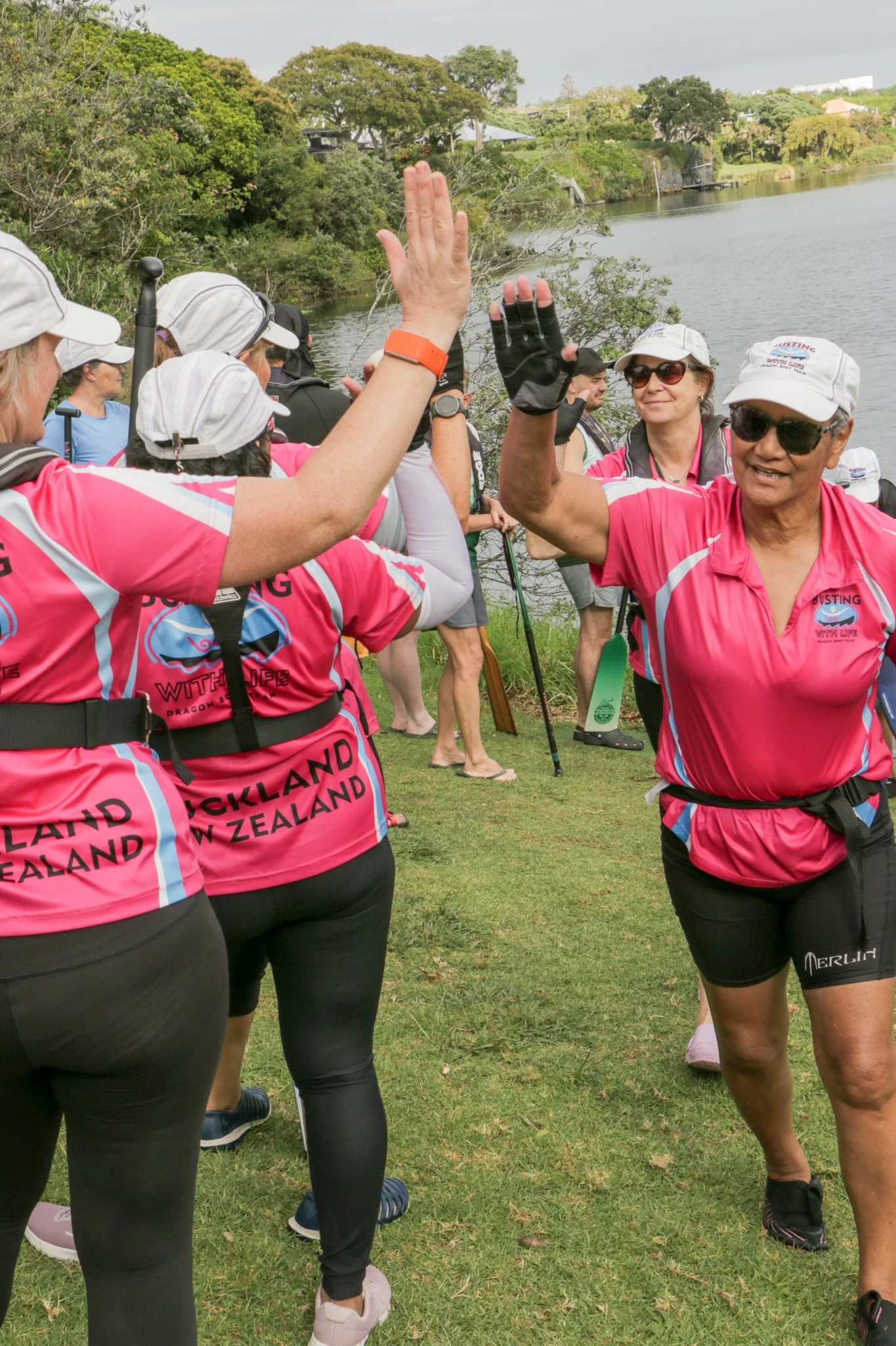  Training - post training high-five’s - Lake Pupuke - February 2026 - photo credit to AIA Insurance 
