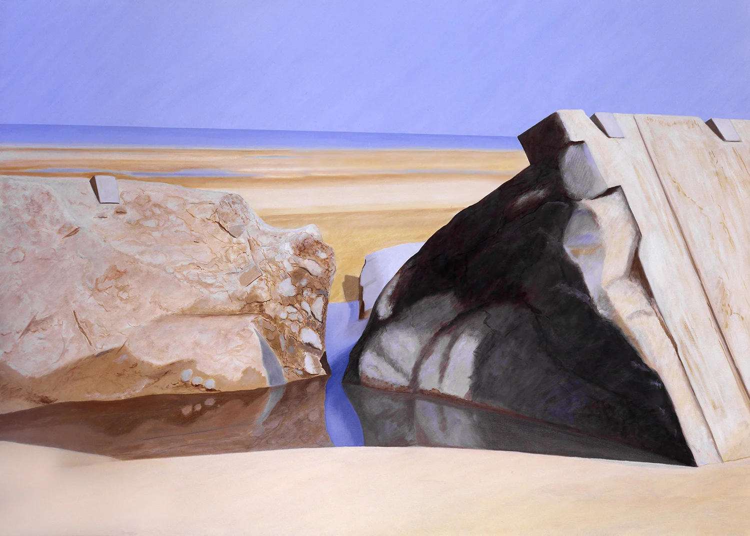 Cassure, soleil, mer, 1982, huile sur toile, 114 x 195 cm