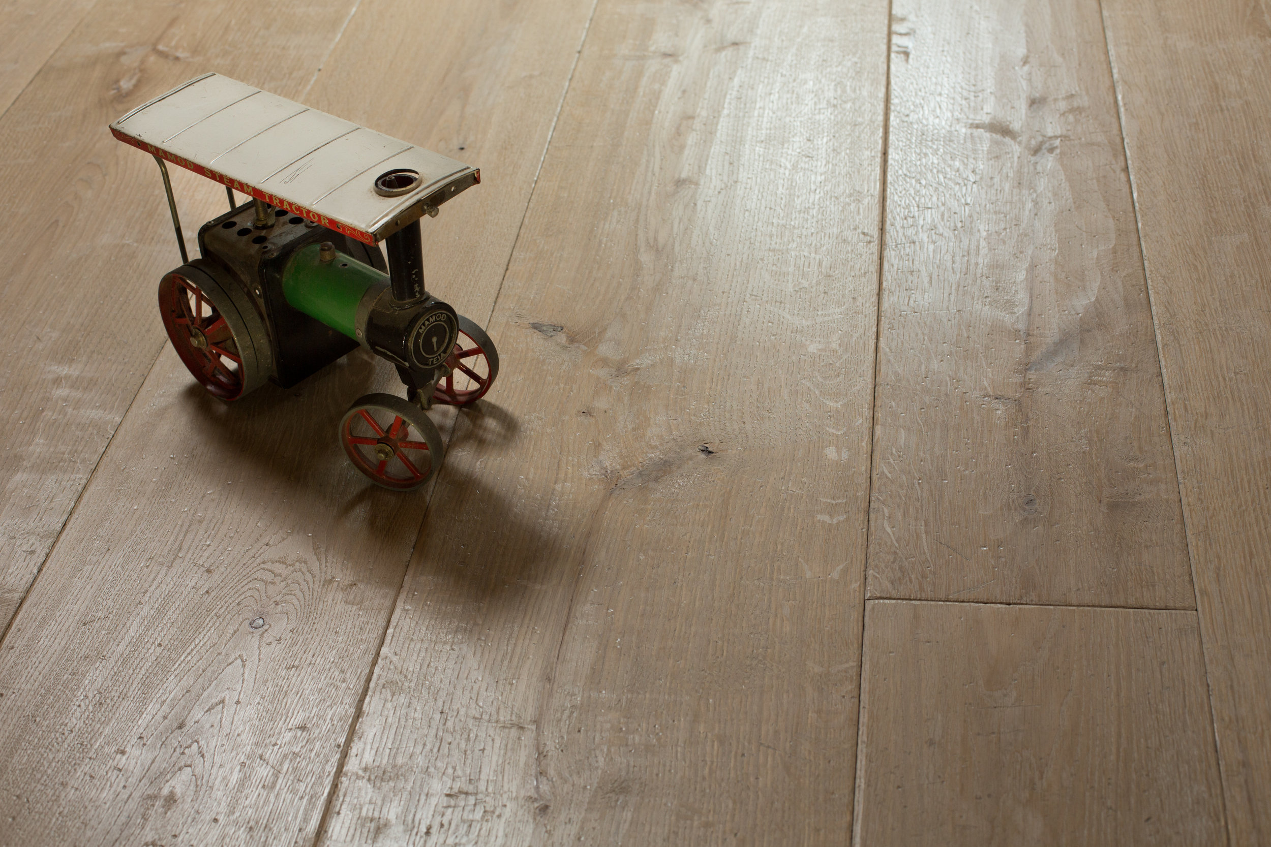 Distressed wood flooring