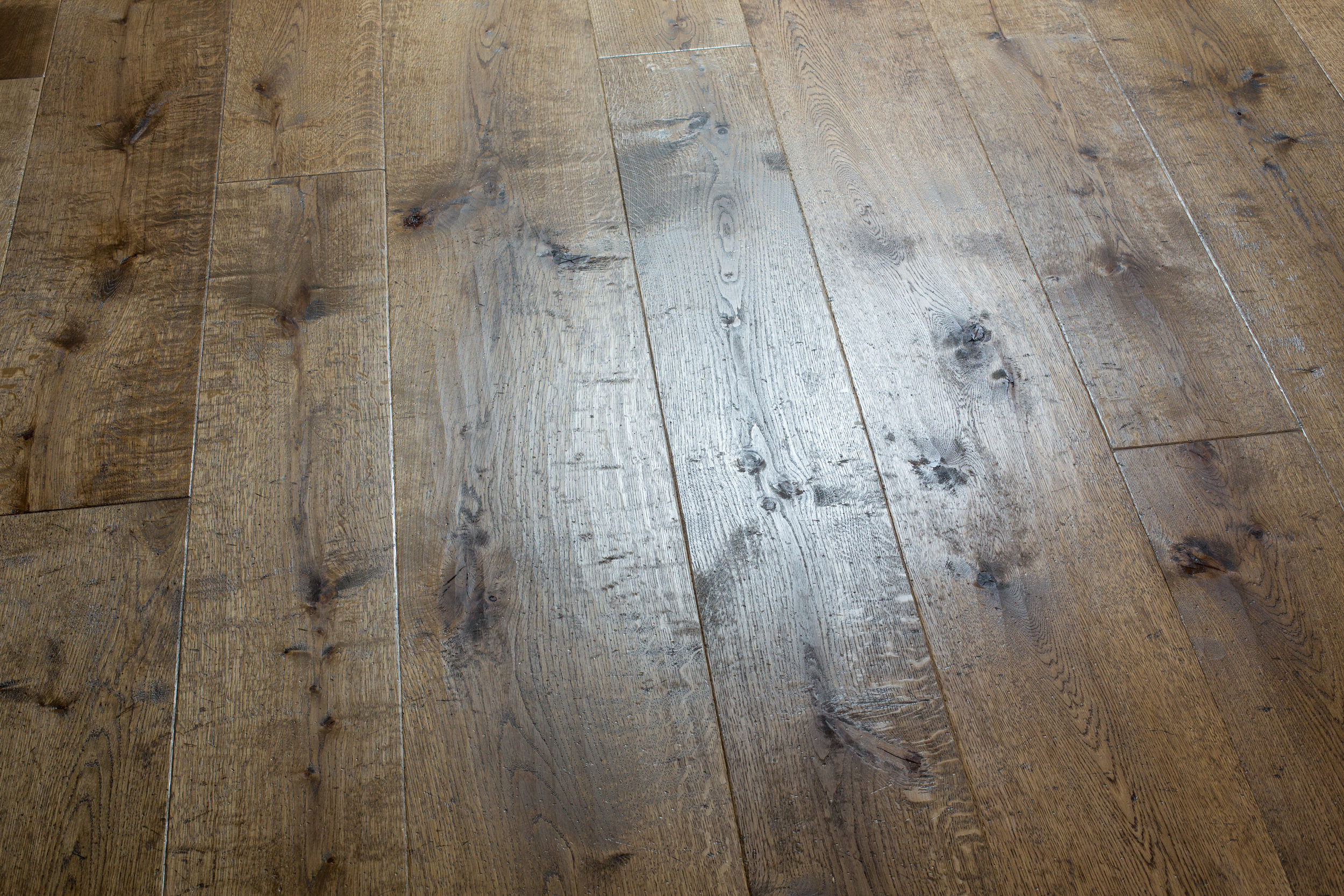 Aged oak flooring