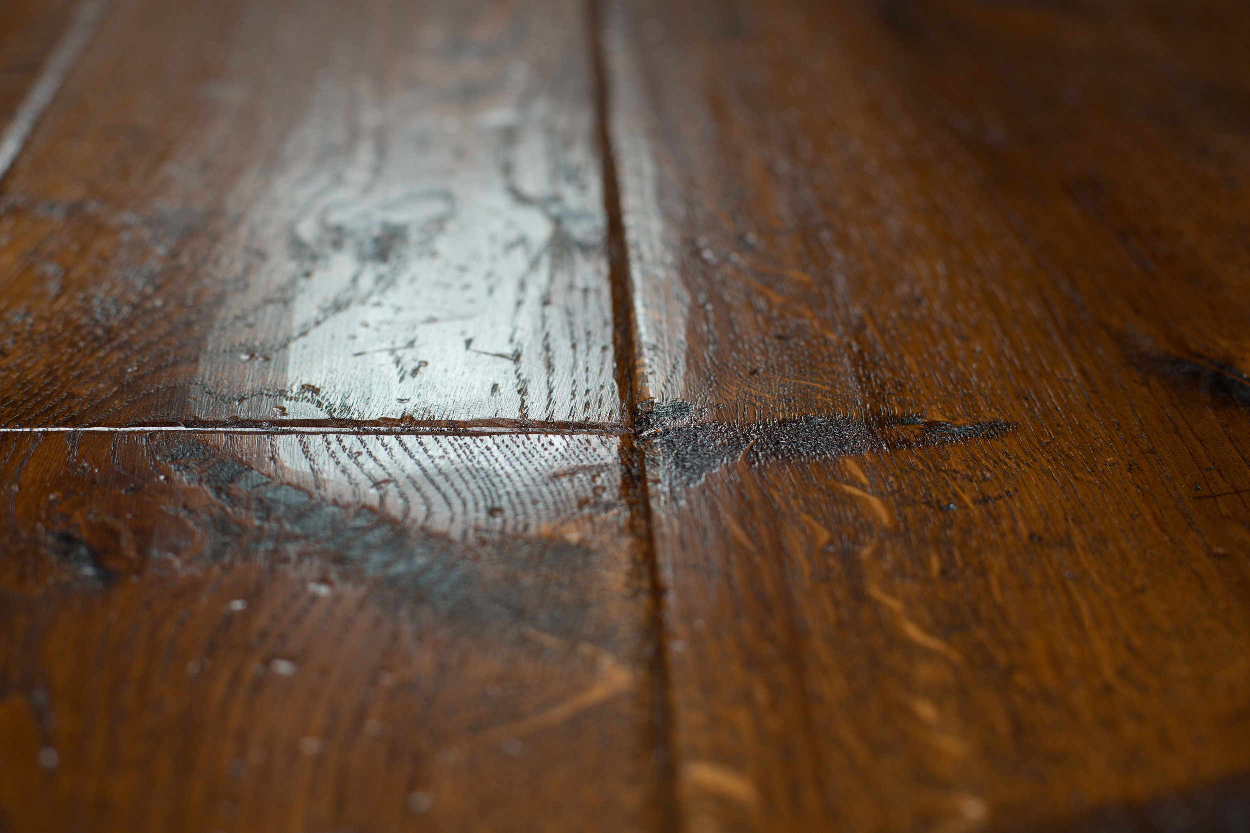 Distressed wood flooring