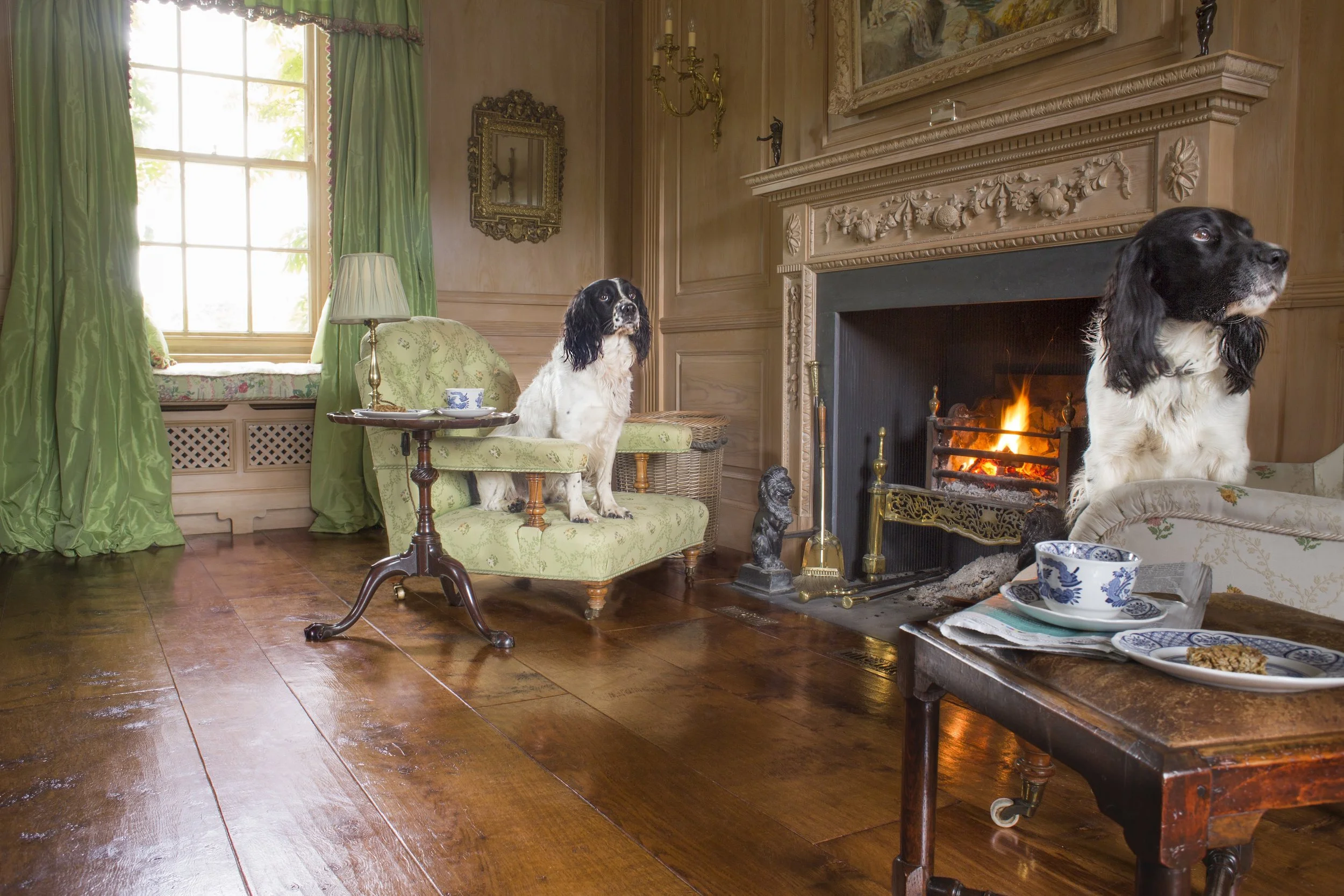 Wide wooden flooring