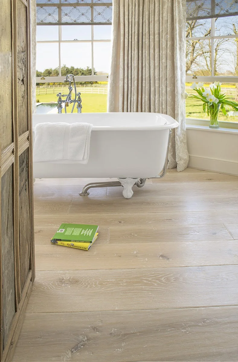 Aged oak flooring