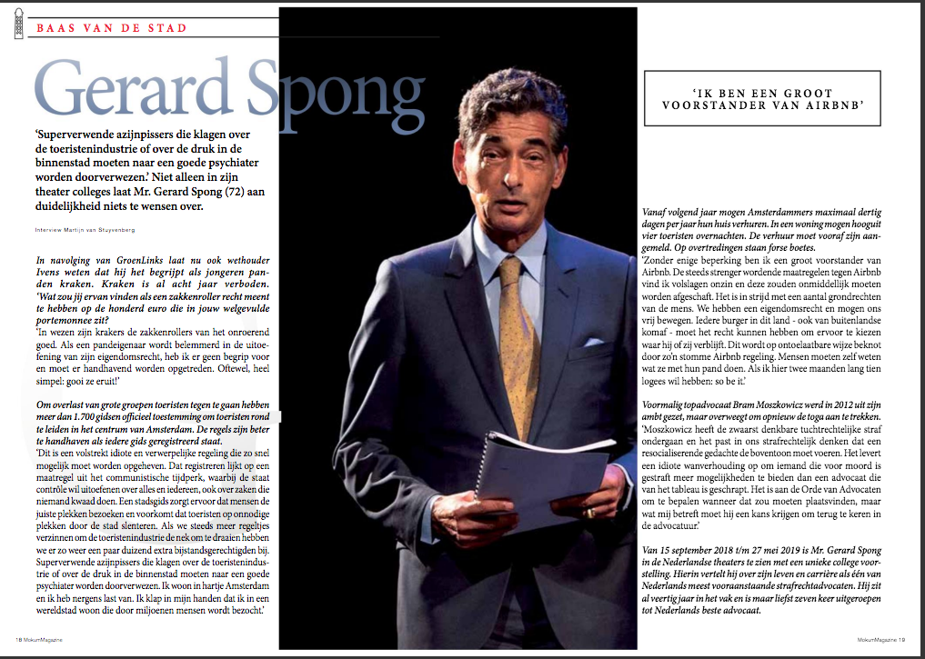 Mokum Magazine: Spong:ik ben een groot voorstander van Airbnb 