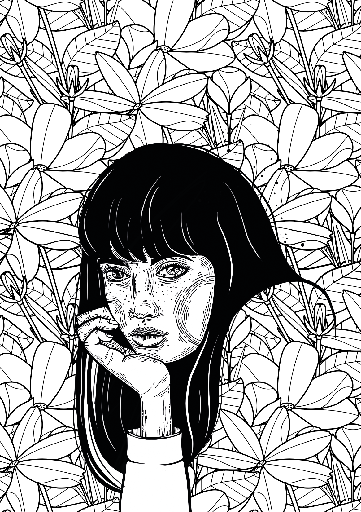 Ausmalbild Wilde Blumen