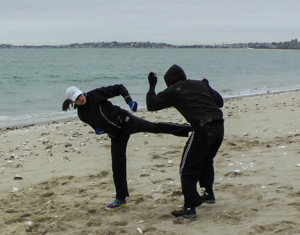 Training at Revere Beach with Alpha Krav Maga Boston