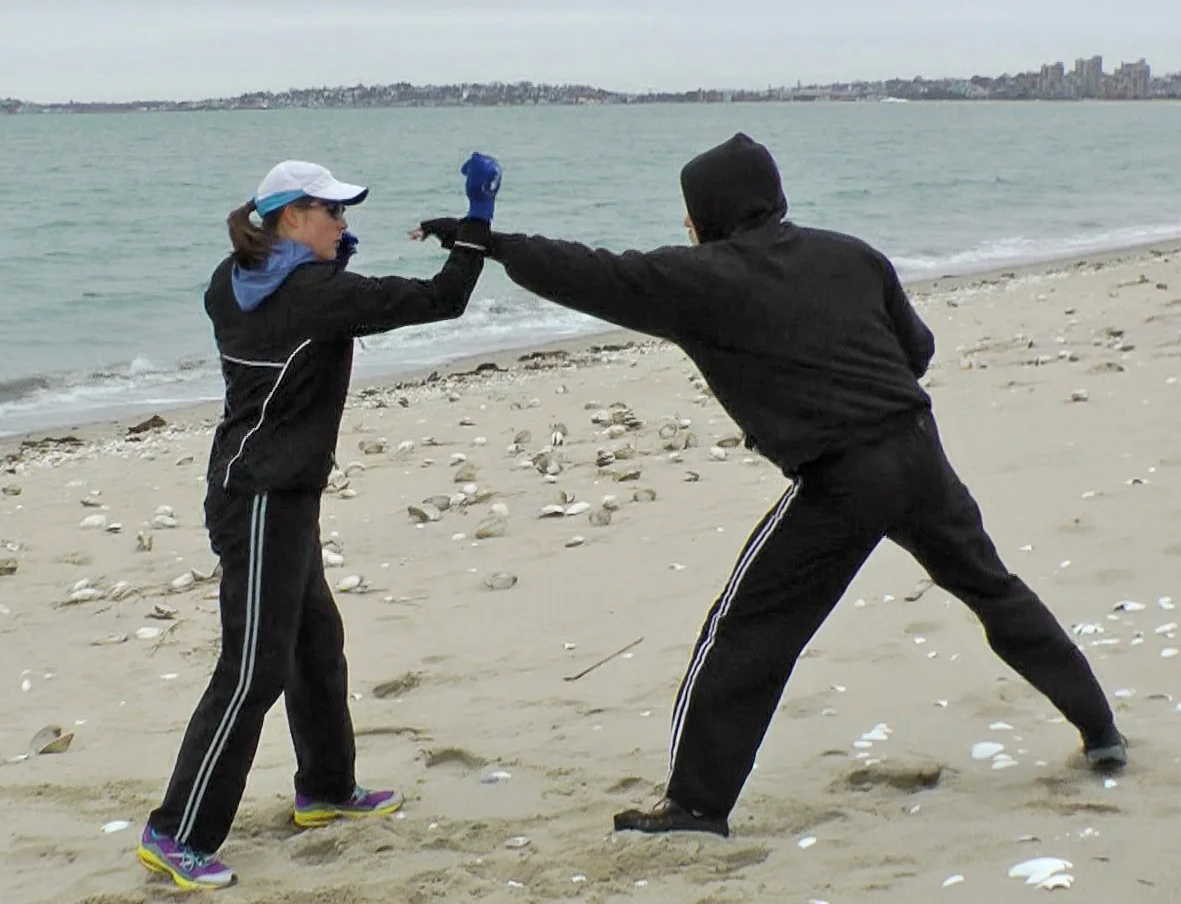 Training on Revere Beach with Alpha Krav Maga Boston Photo credit: Robert McDonald