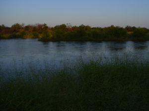Looking across the Rio Grande to Mexico at dawn.