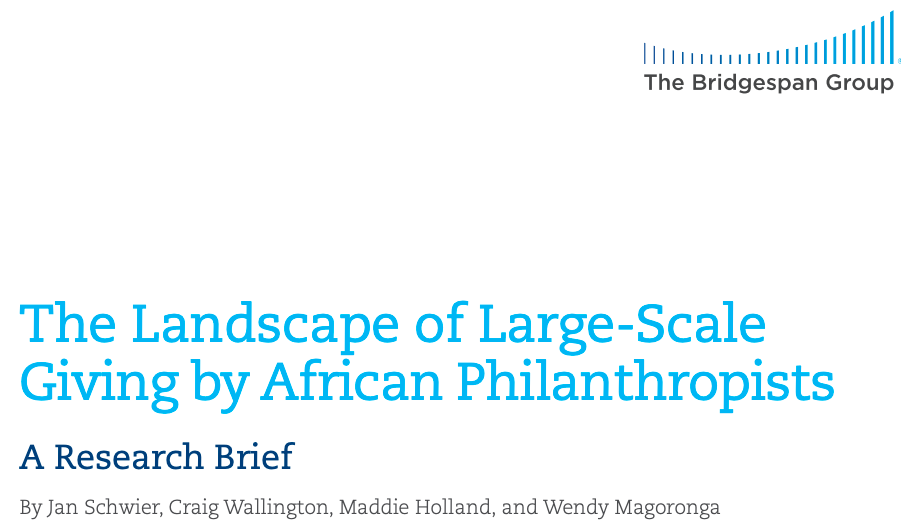 The Landscape of Large-Scale Giving by African Philanthropists