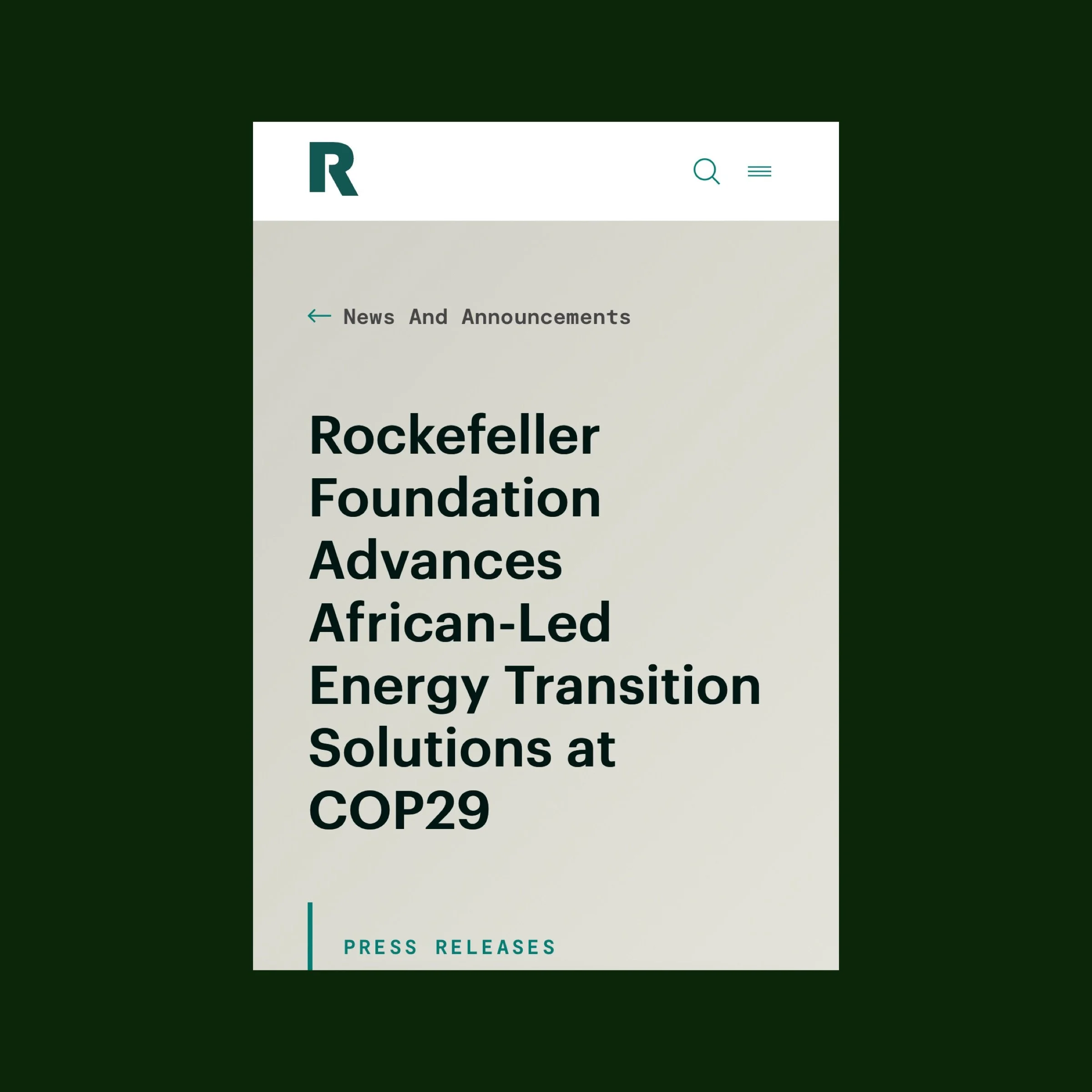 Rockefeller Foundation Advances African Energy Solutions at COP29