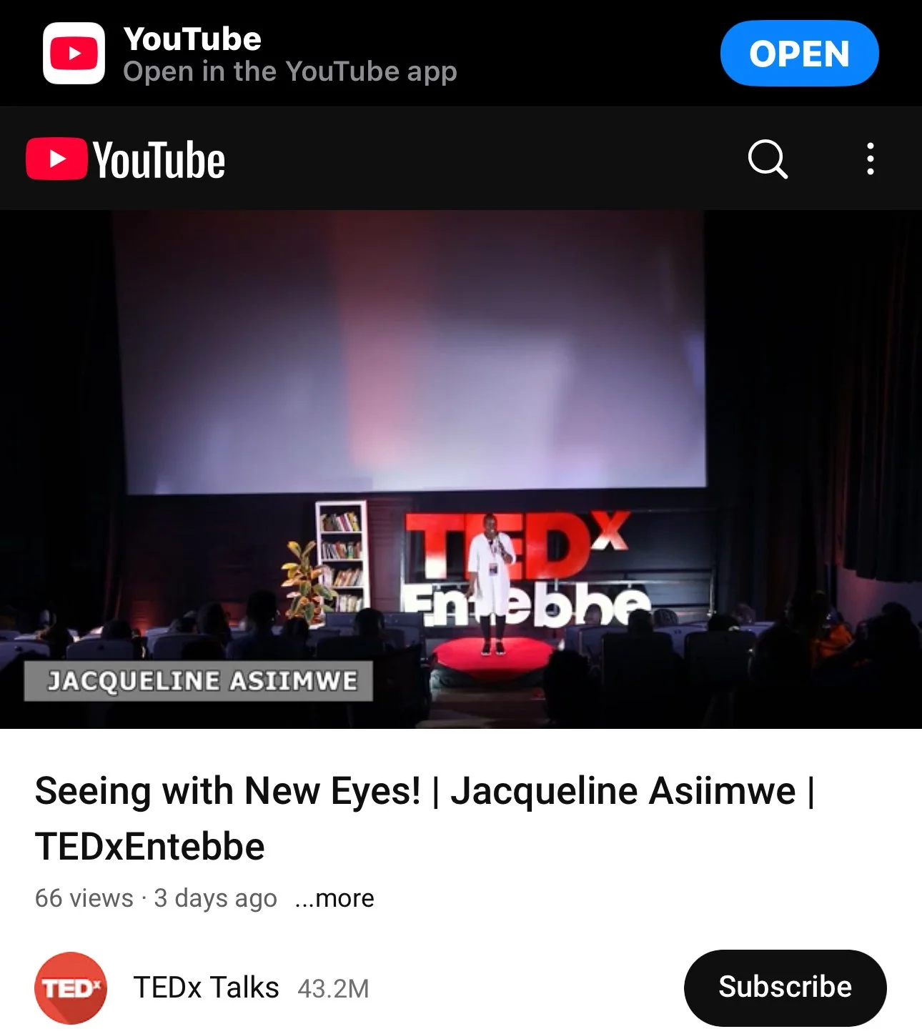 Seeing with New Eyes | TEDxEntebbe stage