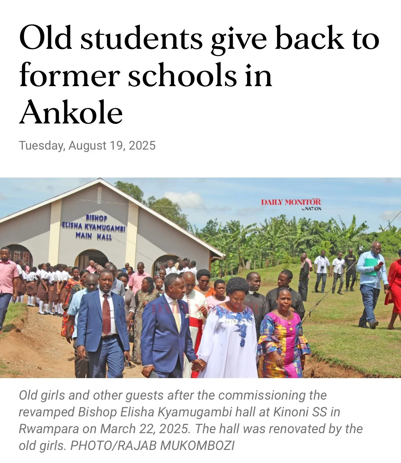 Giving Digest | Old Students Revive Ankole Schools Through Giving