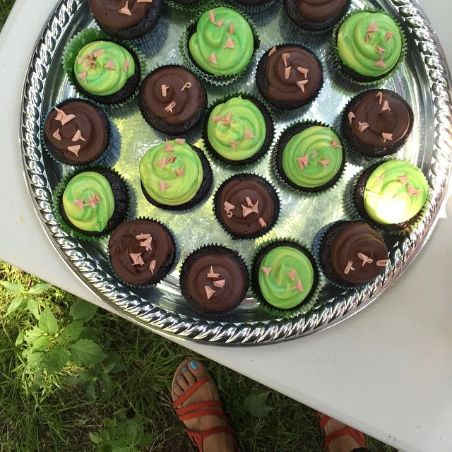 Chocolate cupcakes, Duo Cream cheese and Chocolate sour cream Frosting