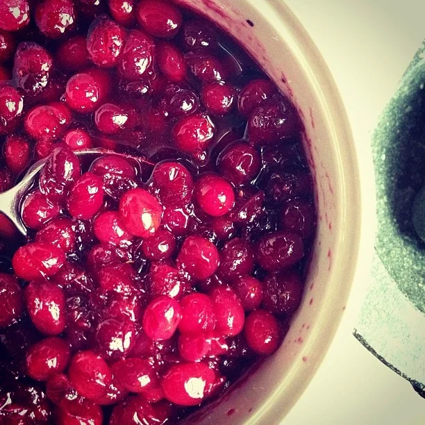 Cranberry, red wine compot 