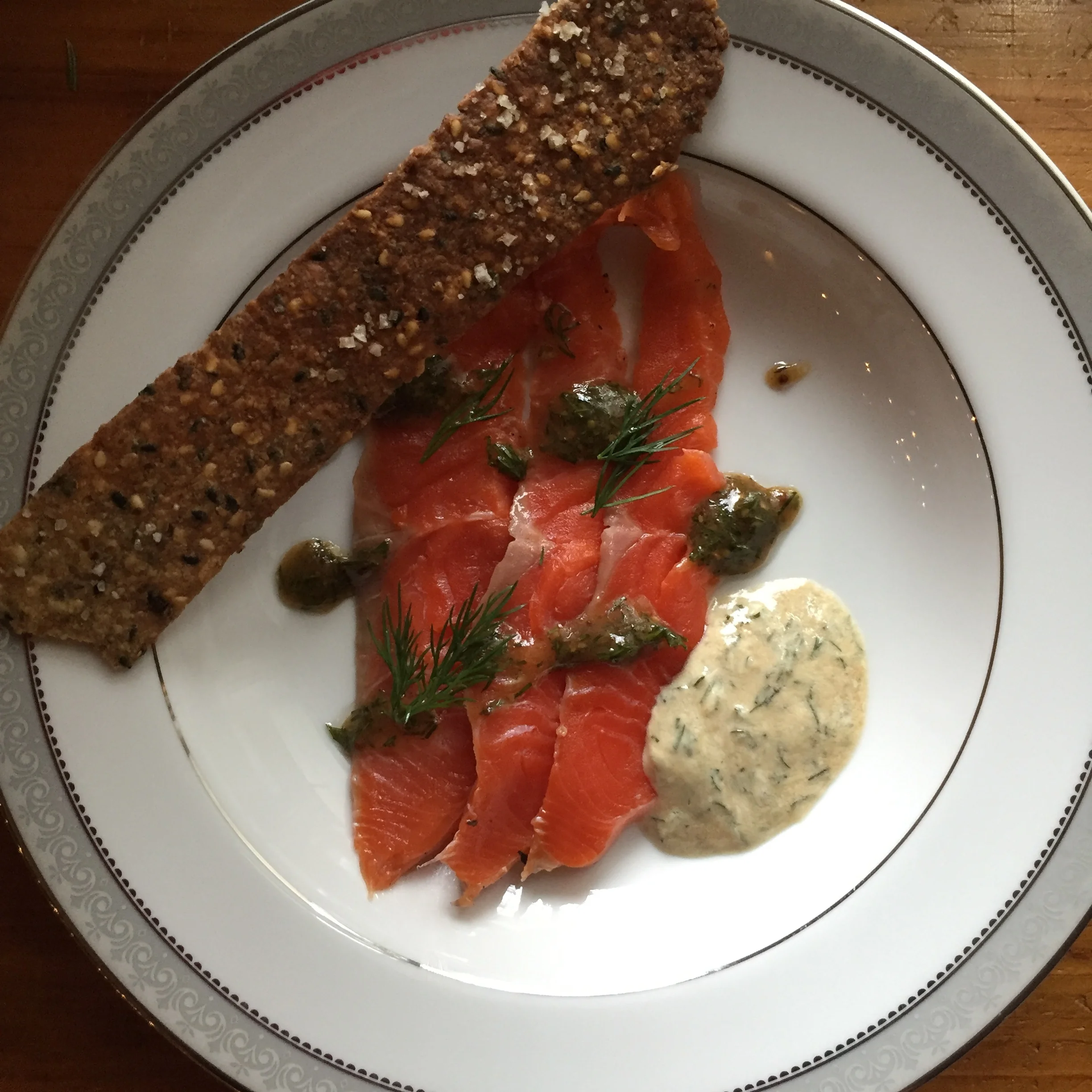 Cured Salmon, dill, mustard creme fraiche