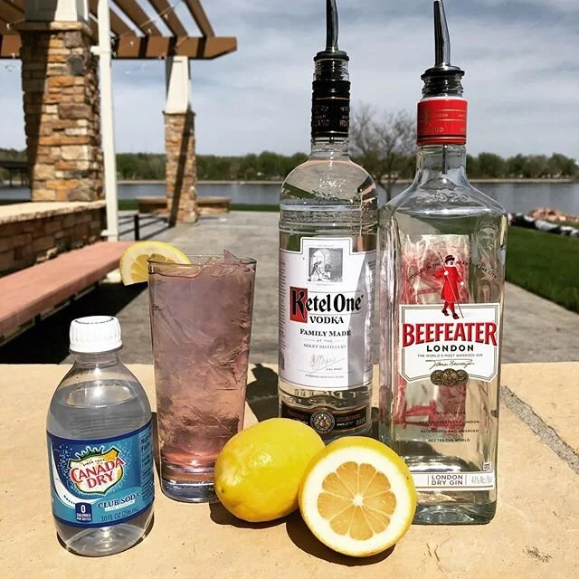 🌸 Lavender Collins syrup is now available for you and your mother! Just add gin or vodka and a splash of club soda! 🍋#mothersdaydrinks #freshlavender #madeonthemissouri #beefeatergin
