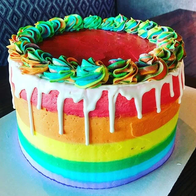 Pure Bliss made two gorgeous PRIDE cakes for us today!! All proceeds from these cakes will go to the Pierre Area Center for Equality. Get yours before it&rsquo;s gone! 🌈

#rainbowcake #pridecake #pridemonth #loveislove #localbaker #desserts #hifroms
