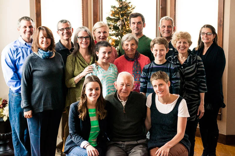Typical large group family portrait in Denver