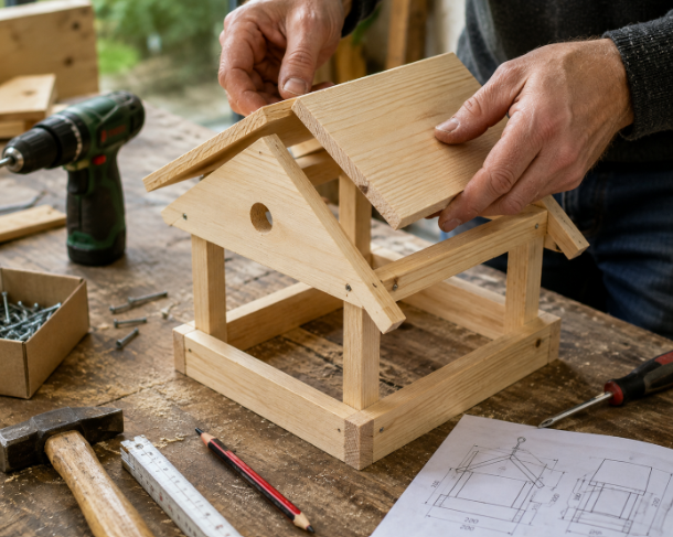 Vogelhäuschen bauen in der Cevi Schüür