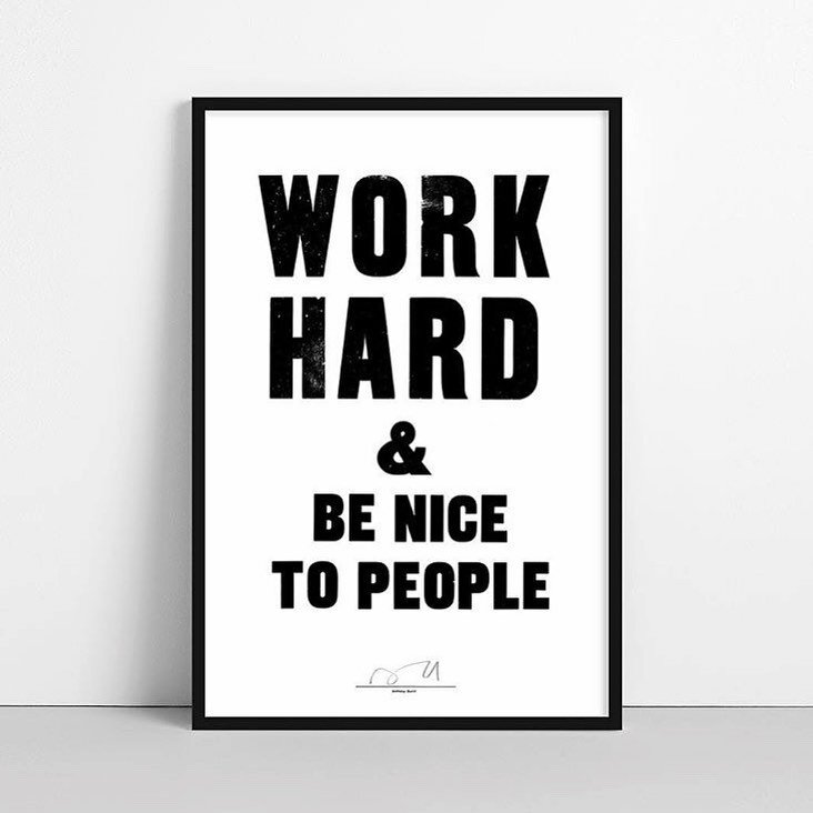 Words to live by from @anthonyburrill - Be kind, people ✌🏻 #anthonyburrill #type #screenprinting #graphicdesign #design #typography #workhardandbenicetopeople
